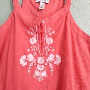 Old Navy Girl's Summer Dress Floral Embroidered